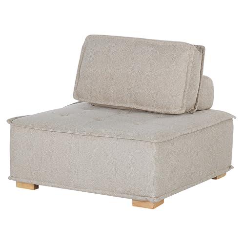 Divano Ad Angolo Beige Tessuto Poliestere 300 X 200 Cm Imbottito 4 Posti Modulare A Forma Di L Scandinavo Moderno - 9