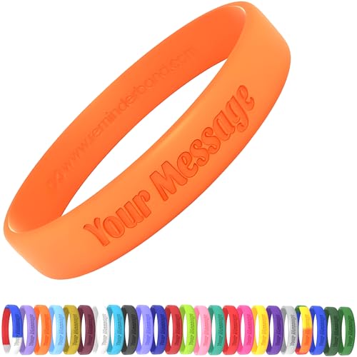 Reminderband Personalized Silicone Wristbands 1/2 Inch Classic Bands