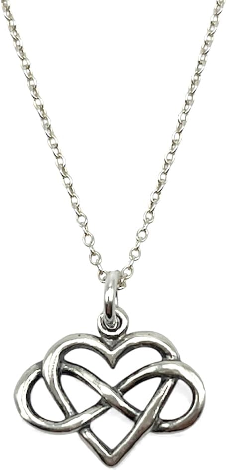 KEVIN N ANNA Sterling Silver Petite Infinity Heart Charm Necklace, 18" - Image 4