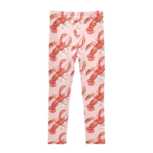 Girls Leggings Lobsters Bow Pink Soft Toddler Leggings for Girls Kids Pants Size 4T-10T2