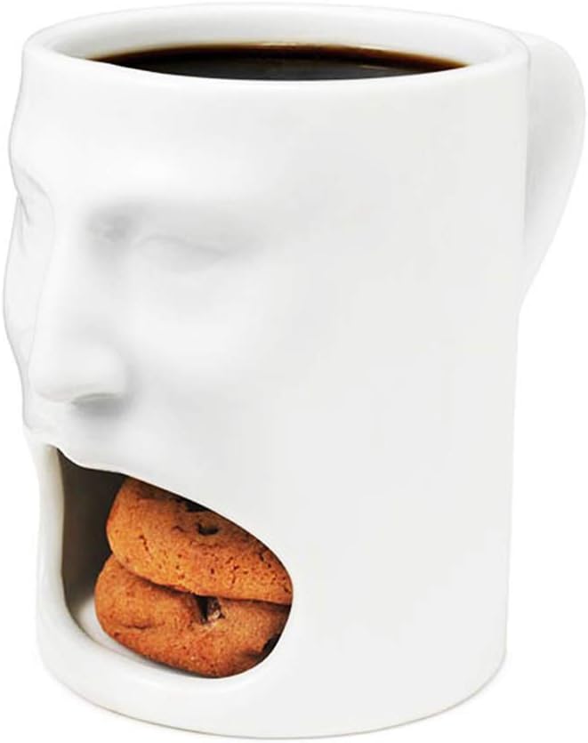 Calary Ceramic Cookies Mug Dunk Mug Cookie Holder With Biscuit Holder Mug