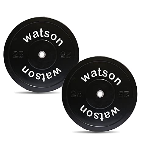 Image of WATSON Dumbbell Plates, 50Kg(25Kgx2) 28mm Bumper Weight Plates With 2 Inch Metal Insert, Strength Training Barbell Weights for Home Gym Workouts