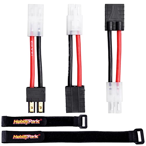 Hobbypark Rc Battery/Charger Adapter Connector For Traxxas To Tamiya Plugs With 14Awg Gauge Wire #TOP18