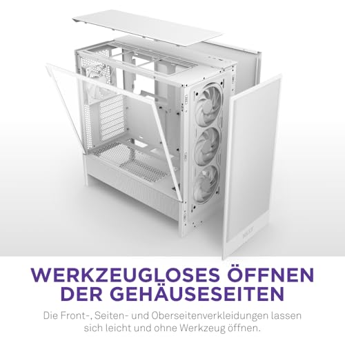 NZXT H5 Flow RGB - Kompaktes Mid-Tower ATX PC-Gehäuse - Weiß – Ansicht 8