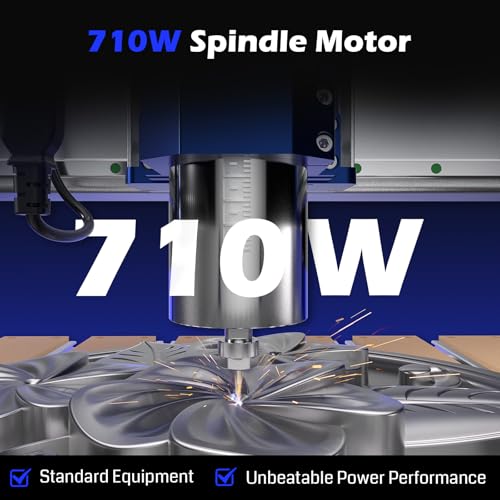 Genmitsu PROVerXL 2X2 CNC Router Machine, 2' x 2' CNC Machine with 710W Spindle, Closed-loop Stepper Motor, for Wood Metal Carving, WiFi & APP Supported, Work Area 26.76'' x 26.76'' x 4.44'' - Image 3