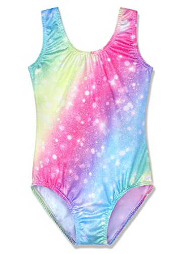 HOZIY Gymnastics Leotards for Girls Toddlers Kids Sleeveless Tumbling Outfits for Dance Print