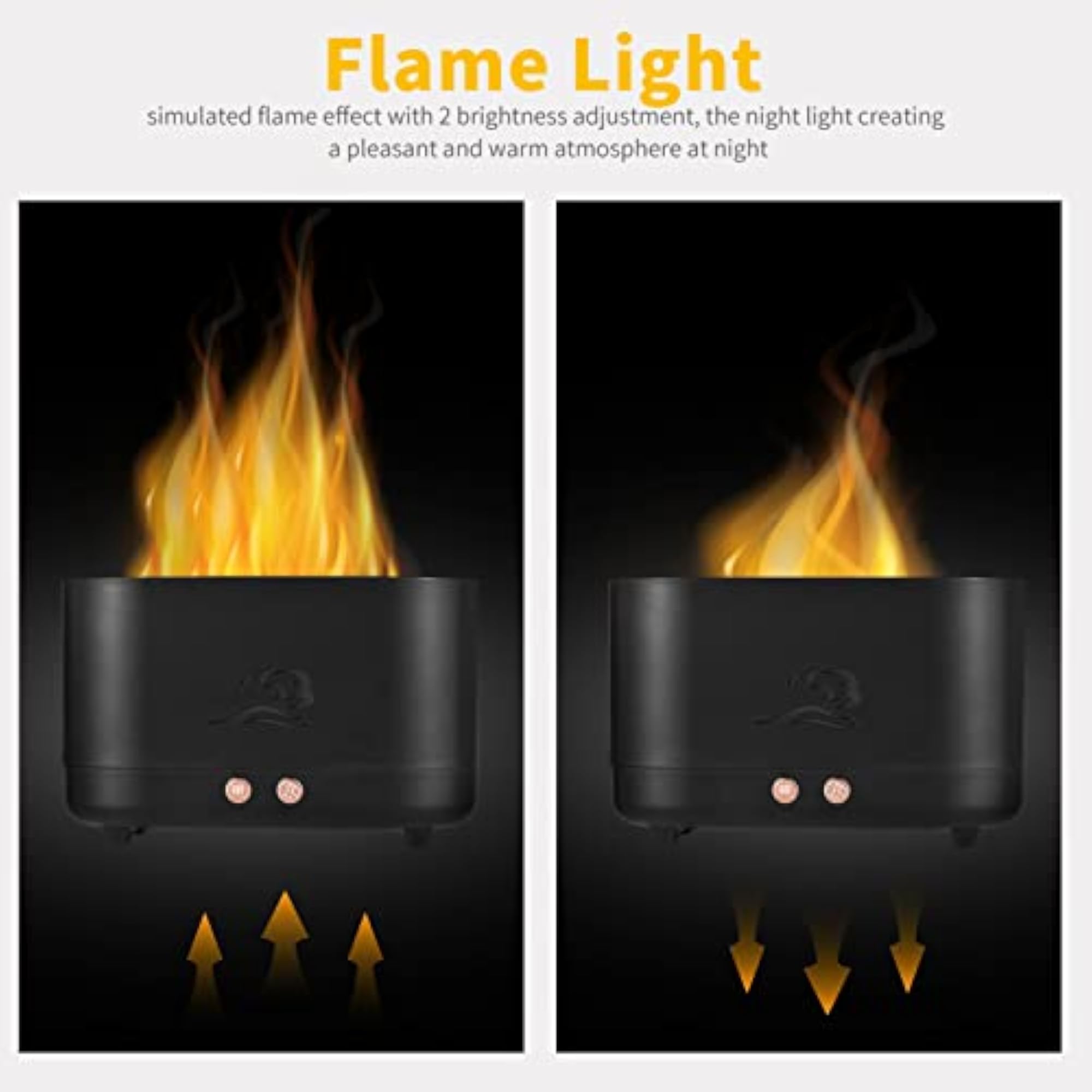 3-in-1 Essential Diffuser Flame Light Therapy Mist Humidifier