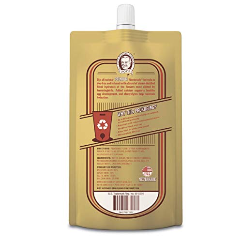 Pop's Nectarade Hummingbird Nectar | Usa Made Premium Humming Bird Food - Dye Free, Natural Ingredients (Ready To Use, All Natural Clear Formula, 8.5 Oz) #TOP4
