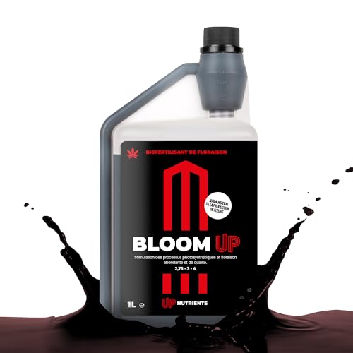 UP NUTRIENTS Bio Stimulant de Floraison BLOOM UP 1L - Engrais Récoltes Fleurs et Bourgeons - NPK 2,75 3 4 - Stimulation Photosynthèse - Fleurs Abondantes et de Qualité