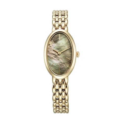 Titan Aura Quartz Analog Mother of Pearl Dial Stainless Steel Strap Watch for Women-95246YM01 (B0CZXT3XLZ) Amazon Price History, Amazon Price Tracker