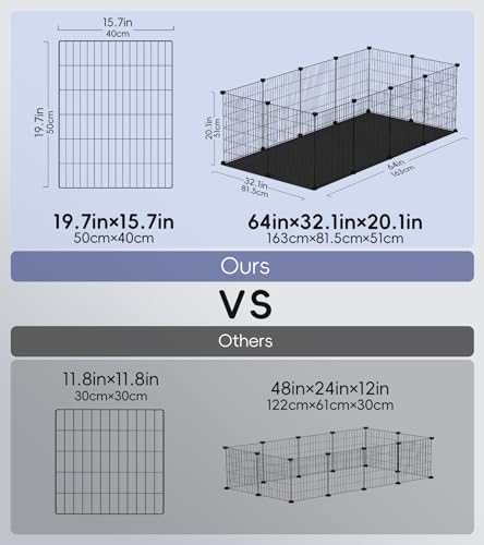 FunHola Cercadinho para pequenos animais, gaiolas para porquinhos-da-índia com tapete à prova d'águ