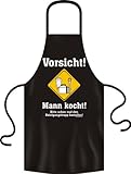 Größe: ca. 70 x 100 cm Grillschürze Original Rahmenlos ® (Vorsicht Mann Kocht)