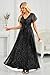 Pinup Fashion Black Formal Dresses for Women Evening Gowns Gala Prom Long Wedding Guest Elegant Sequin Sparkly Maxi Dress with Sleeves