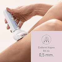 Panasonic ES-EY90 Nass/Trockenepilierer Damen, Dual Disc mit 60 Pinzetten, 90° schwenkbarer Kopf, 3 Geschwindigkeiten & LED-Licht, 30 Min. Betrieb, kabellos, Haarentferner, Scher- und Fußpflegekopf – Ansicht 3