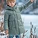 Lightweight Hooded Puffer Jackets for Girls Boys:Fashion Winter Warm Zipper Quilted Coats with Pockets Hiking Ski(Green,10-11Years)