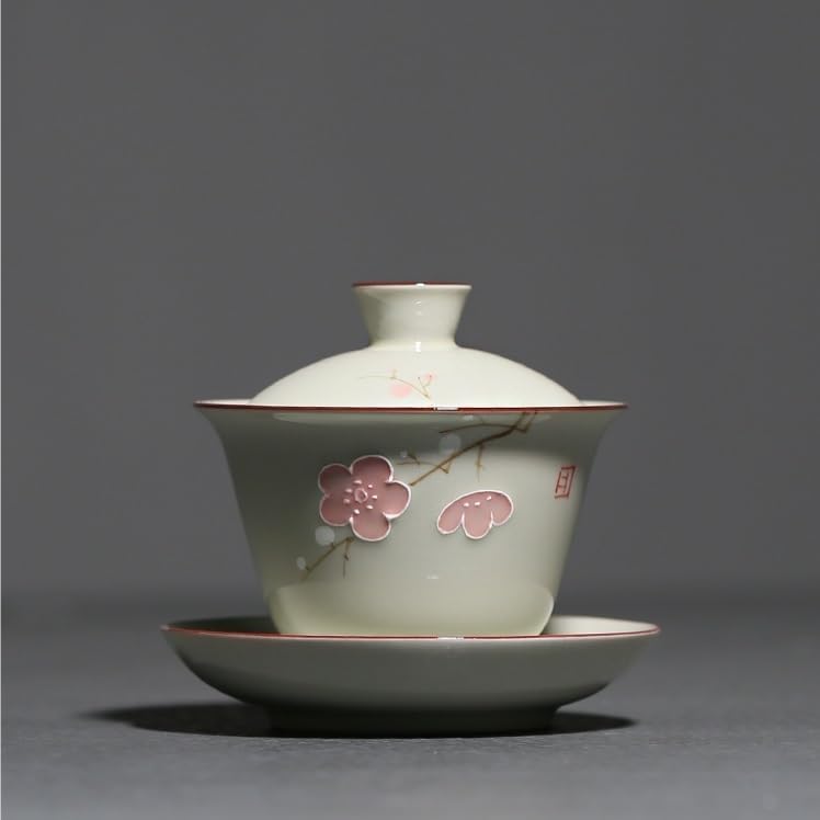 GSOUL Kungfu Tea cup Travel Coffee Cup Hand-painted Covered Bowl Chinese Style Underglaze Color Ladies Single Tea Ceramic Small Tea Cups