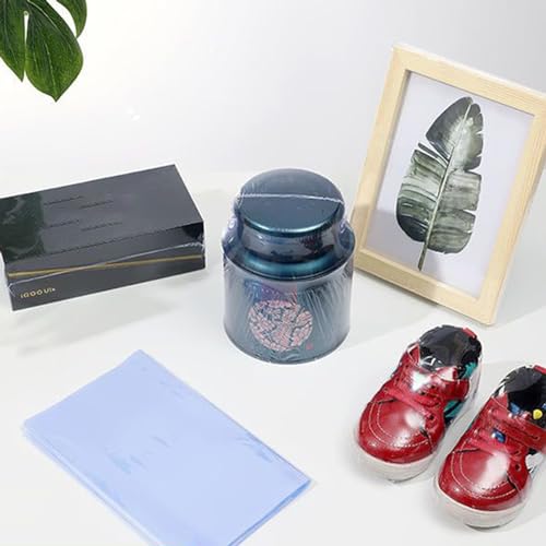 Desuibao 50 Stück Geschenkkorb-Schrumpffolienbeutel, 40 x 50 cm große Schuhschrumpffolien, transparente Korb-Verpackungsbeutel, PVC-Wärmeschrumpffolie für Kerzen, Seifen, DIY-Projekte, Verpackung
