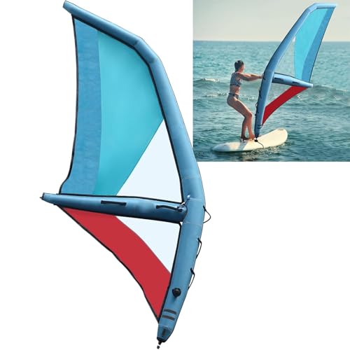 Design a doppia camera daria: la vela per paddleboard è dotata di due camere daria indipendenti e valvole di controllo separate, che consentono di mantenere la galleggiabilità anche in caso di perdita di pressione di una delle camere. Include inoltre una cinghia per il piede per fissare lutente in acqua.