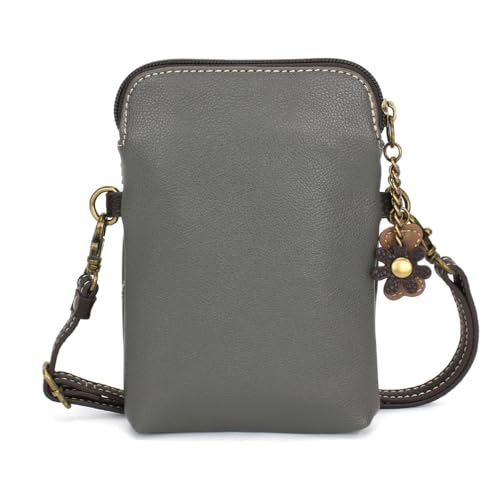 Image of CHALA Dog Collection Cell Phone Crossbody Purse-Women PU Leather /Canvas Multicolor Handbag with Adjustable Strap