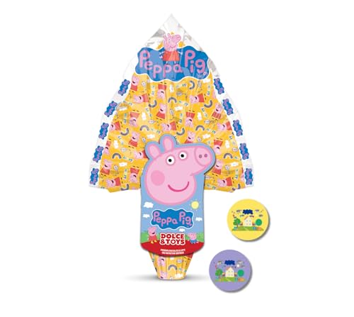 ARCOBALENO PARTY - UOVO DI PASQUA NOVITA' 2025 ! (personaggio peppa pig) Cioccolato Al Latte Finissimo 250 Gr Personalizzabile Con La Scelta Di 1 Magnete Collezionabile Regalo Perfetto
