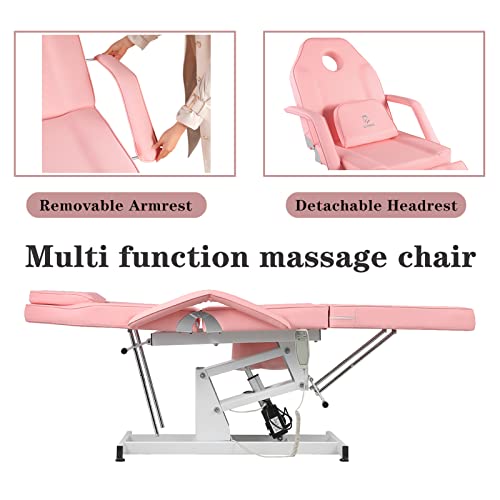 Luxmars Facial Chair Hydraulic Tattoo Chair Adjustable Height Swivel Beauty Spa Bed For Extensions Salon Chair With Hydraulic Stool Pink #TOP4