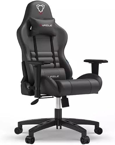 Ergonomic Gaming Chair – Racing-Style Office Chair with Lumbar Support 180° Recline, PU Leather, 3D Armrests, Adjustable Height, 150kg Load – Computer Desk Chair for Gaming & Work (Black)