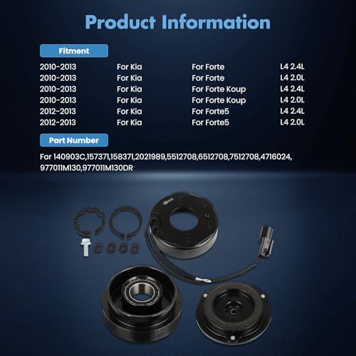 Image of ECCPP AC Compressor Clutch 2010-2013 for Kia Forte for Forte Koup 2.0L 2.4L