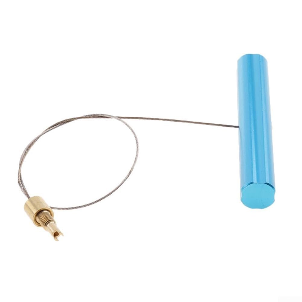 Metal Valve Stem Fishing Tool Puller, Protect Knuckles, Guides Inner Tube Valve Stem (Blue)