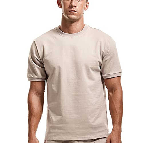 Crazynekos Men 2 Piece Outfits Summer Casual Crew Neck Muscle Short Sleeve Tee Shirts And Classic Fit Sport Shorts Set Cotton Tracksuit #TOP4