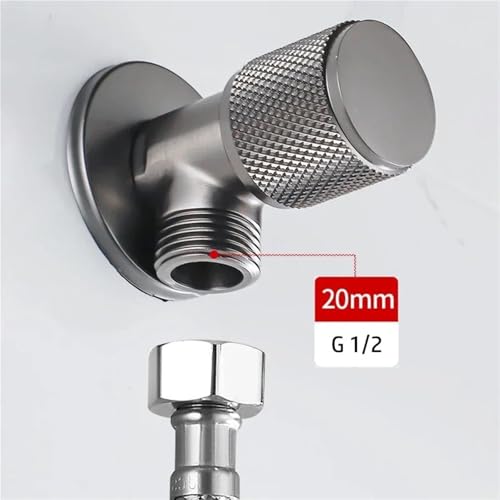 Robinet d'angle en cuivre robuste pour plomberie de douche et chauffe-eau gris