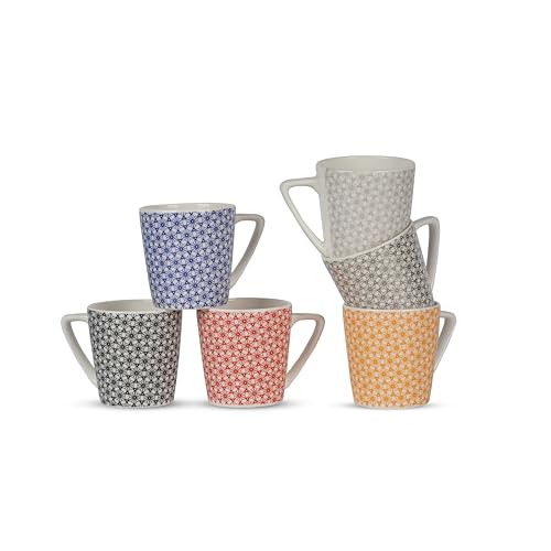 Image of Dandy Lines Conical Medium Pattern Mugs, 40003, Pack of 6