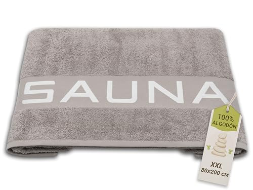ZOLLNER Toalla de Sauna Gris Extra Grande, 80x200 cm, 500 g/m²