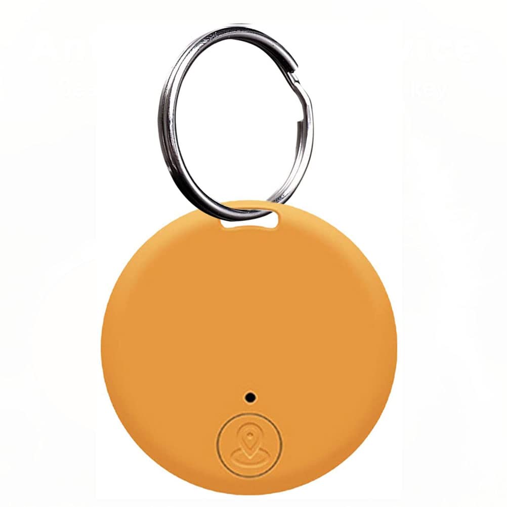 Rastreo GPS portátil Bluetooth 5.0 Rastreo de llave móvil con anillo de tracción, dispositivo inteligente antipérdida Localizador de mascotas para mascotas Gatos Perros Llave de billetera,Naranja
