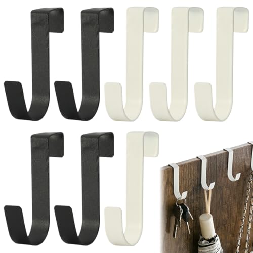 8 Pièces Crochets Blancs pour Sèche-Serviette à Tube Plat, Crochet Porte Serviette pour Tablette Radiateur, Crochet Radiateur Sèche Serviette, pour Tous les Radiateurs Standards (Noir/Blanc)