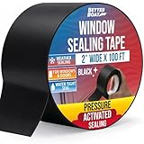 Window Sealing Tape Black 2 Inch x 100 FT, Weather Seal for Windows, Doors and AC Units, Waterproof UV Resistant, Damage-Free Removal - Better Boat