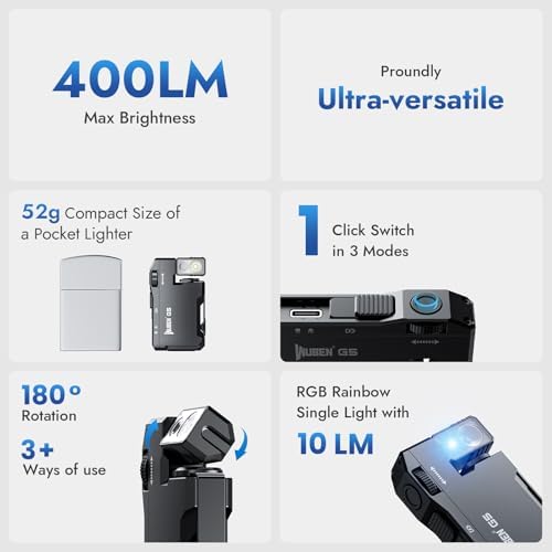 WUBEN G5 Mini Rechargeable Flashlight - 400 Lumens EDC Torch - Image 2