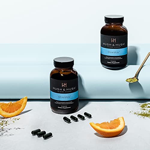 Hush & Hush Shieldup - Immune Booster Energy Supplement - Brain Booster - Vitamin C, Maca Root, Turmeric And Organic Matcha Leaf Extract - Vegan, Gluten Free - 60 Capsules #TOP2