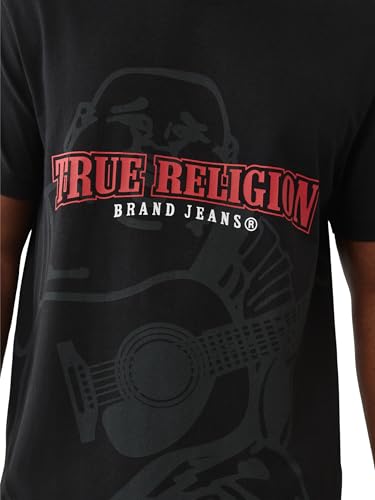 True Religion Men's Short Sleeve Shadow Logo Tee – Crewneck Graphic T-Shirt2