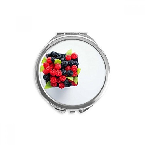 Espejo redondo de mano portátil de diseño compacto con fotografía de frutas