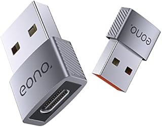 Amazon Brand  Eono USB C Female to USB A Male Adapter 2 Pack, Aluminum Shell Type C Charger Converter for iWatch 7,AirPods,iPhone 11 12 13,SE,iPad Mini 6 Air 4 5,Samsung S20 S21 S22 FE Plus Ultra