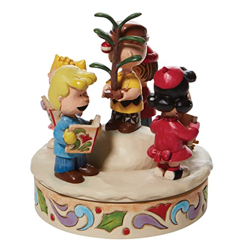 Enesco Peanuts By Jim Shore The Gang Caroling Around The Christmas Tree Hand-Rotated Figurine, 6.5 Inch, Multicolor #TOP3