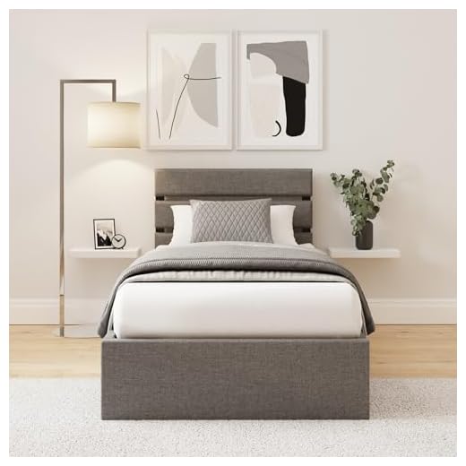 Hudson Grey Ottoman Storage Bed Frame with Slatted Headboard Single 3ft