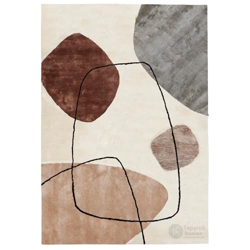Teppich homes Hand Tufted Neutral Tone Artistic Floor Rug Geometric