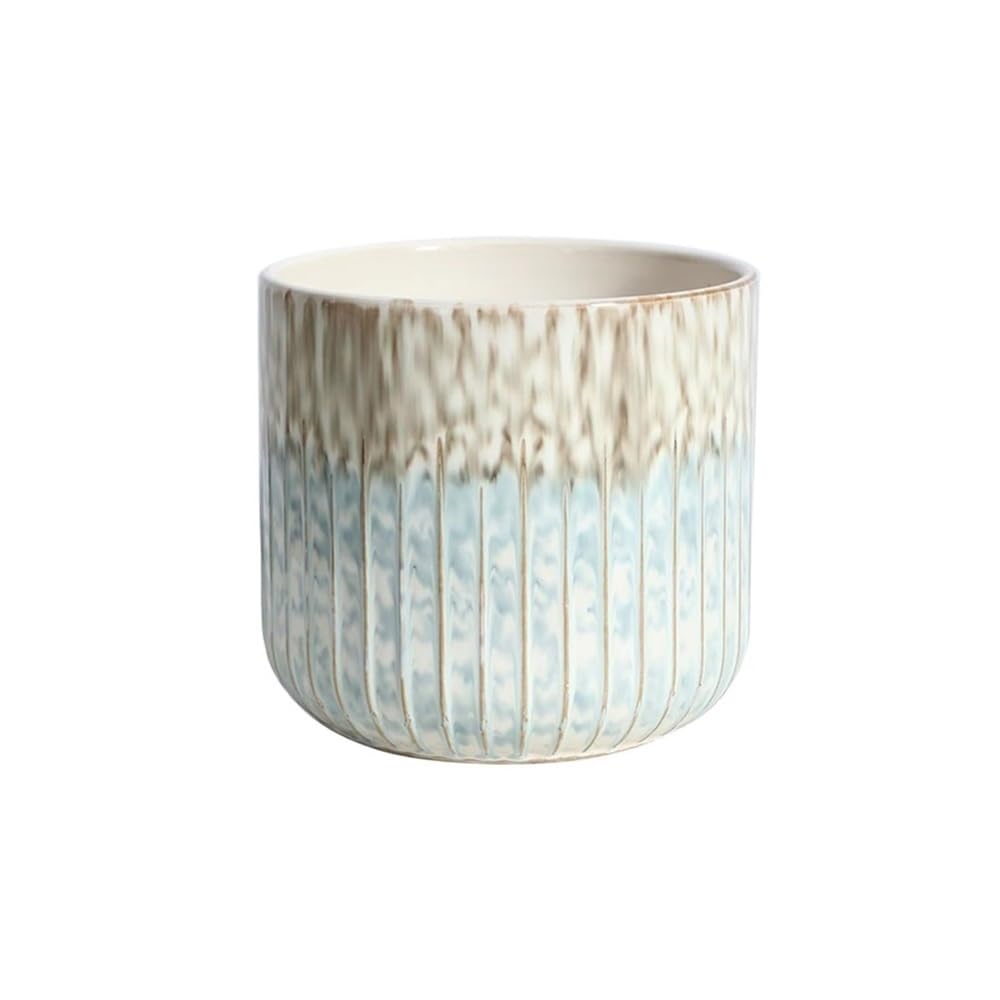 Doniczki Ceramiczna donica w paski z otworami drenażowymi do ogrodu wewnętrznego i zewnętrznego