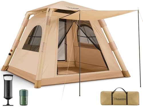 Trakiom Inflatable Tents for Camping 2-4 Person, Easy Set Up...