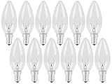 Vanke E14 SES Dimmable Candle Bulb, 60W, Warm White 2700K, 650 Lumens, Clear C35 Shape, Energy Saving, Pack of 12 - Image 1