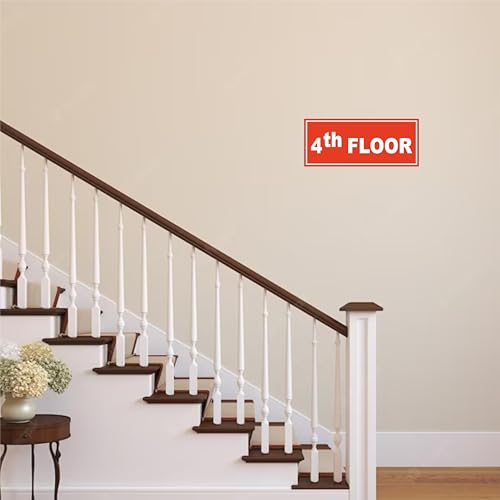 Image of ATTRACTSO - 4th Floor Sign Self Adhesive Laminated Sticker for Home, Office, Shop, Hospital, Hotel, Theatre, Restaurant - 12 inchx5 inch inch (Red)