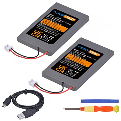 PowerTrust 2pcs PS3 Controller Batterie für Sony PlayStation 3 Dualshock 3 Wireless Controller LIP1472 LIP1359 LIP1859 Batterie