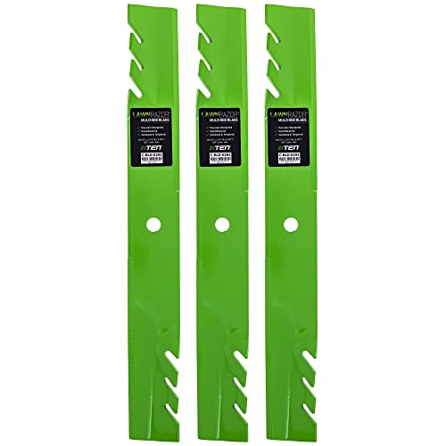 8TEN LawnRAZOR Blade Set for Exmark Lazer Z AC 60 Inch Deck 103-6338 116-5173-S (Toothed Mulching) 3 Pack