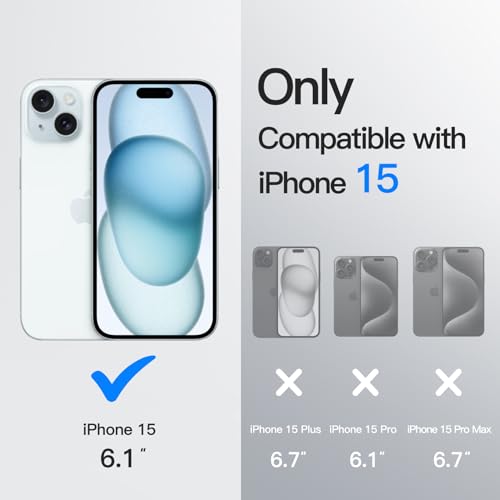 Image of JETech 360 Rotatable Ring Stand Case for iPhone 15, Blue
